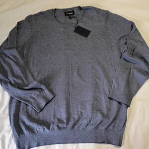 NWT BONOBOS Men's XL 100% Cotton Blue Horizontal Micro Pinstripe Sweater